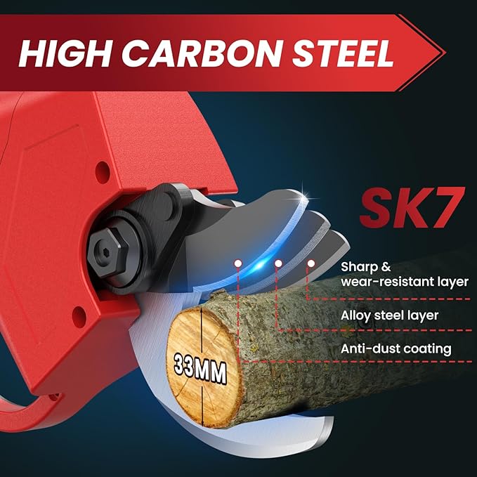 Electric Pruning Shears,1.6"Cordless Pruning Shears for Gardening,SK7 Blades,800W Brushless Motor,Battery Pruning Shears with 21V 2000mAh*2 Batteries,Ideal Dad's Gifts for Tree Trimming,Branch Cutter