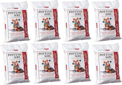 Michigan Peat 5720 Garden Magic General Purpose Potting Soil Mix for Indoor Outdoor Planter Container Gardening, 20 Pound Bag (8 Pack)
