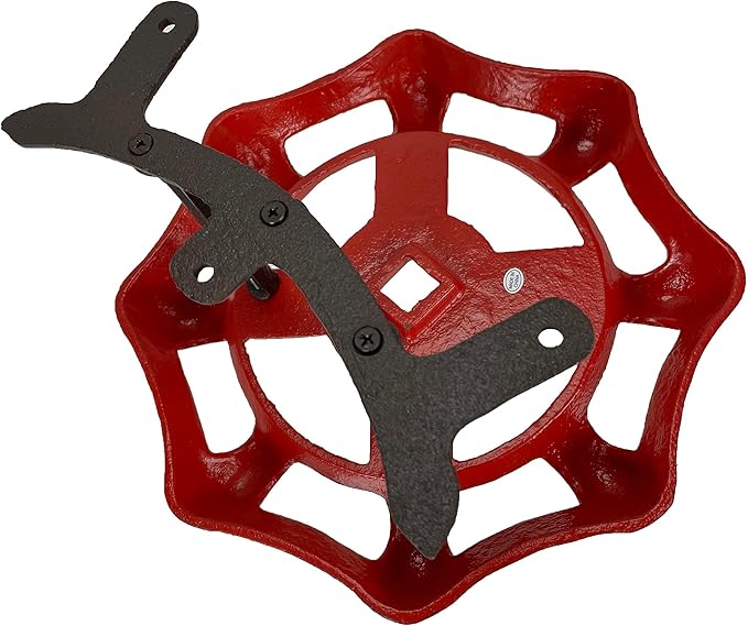 Zeckos Vintage Outdoor Faucet Spigot Garden Hose Holder - Distressed Red Cast Iron - Decorative Wall-Mounted Hose Hanger - Holds 75 Feet - Ideal for Garden - Patio - Rustic Outdoor Decor