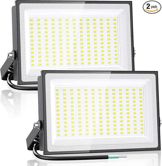 Onforu 150W LED Flood Light Outdoor,15000LM Security Lights, IP66 Waterproof Outdoor Floodlight, 2 Pack 6500K Daylight White LED Exterior Lighting for Basketball Court, Stadium, Playground