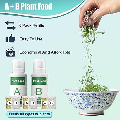 Hydroponics Nutrients for Aerogarden(800ml in Total), Plant Food A & B Hydroponics Supplies, Indoor Plant Fertilizer for Hydroponics Growing System, Hydroponic Solution for Vegetables Thrive