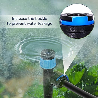 10PCS 1/4 inch Tubing Drip Irrigation Emitters Sprayer,360 Degree Drip Emitter Sprayer with Stake, Irrigation Dripper Sprinklers for Drip Irrigation System