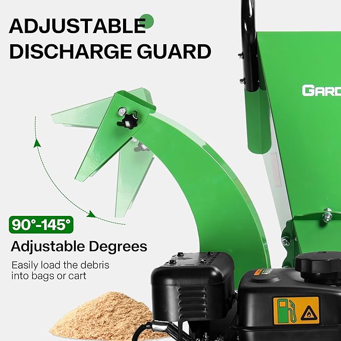 S3 Wood Chipper Shredder, 7HP 212cc Gas Powered Heavy Duty, 3" Max Wood Diameter Capacity, 15: 1 Reduction Ratio, Easy Assembly, 1-Year Warranty After Product Registration