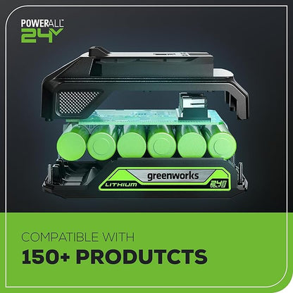 Greenworks 24V MAX Cordless Brushless Drill & Impact Driver Combo Kit, Electric Drill Set, High Torque, Lightweight, Professional Grade, Includes 2x 2.0Ah Batteries, Charger, and Storage Bag
