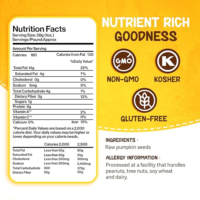 Sunbest Natural Raw Pumpkin Seeds, 5 lbs – Unsalted & Shelled – Bulk Bag, Whole Pepitas, Pumpkin Seeds to Eat – For Snacking, Baking & Topping – Rich in Essential Fatty Acids, Iron & Protein (80 oz)