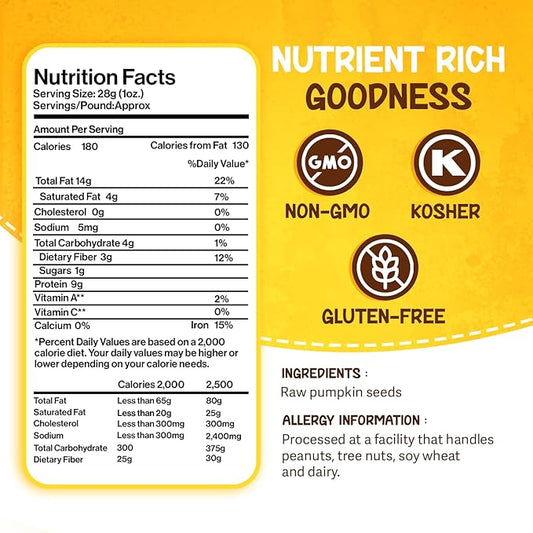 Sunbest Natural Raw Pumpkin Seeds, 5 lbs – Unsalted & Shelled – Bulk Bag, Whole Pepitas, Pumpkin Seeds to Eat – For Snacking, Baking & Topping – Rich in Essential Fatty Acids, Iron & Protein (80 oz)