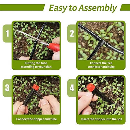 Drippers for Drip Irrigation,100 pcs Drip Emitters for 1/4 inch Drip Tubing Adjustable 360 Degree Water Flow Drip Irrigation Emitters Irrigation Drip Emitters for Flower Plant Watering System