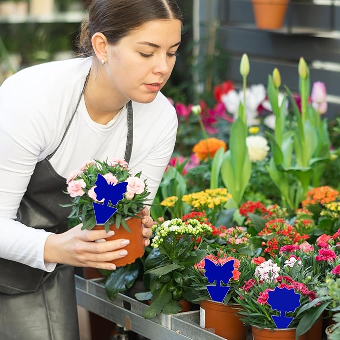 Fruit Fly Traps, 60 Pack Blue Sticky Traps, Fungus Gnat Traps, Plant Fly Stickers for Indoor and Outdoor Use Protect The Plant