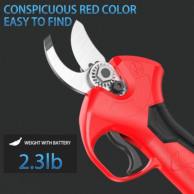 NAWIN Electric Pruning Shears, 30mm 1.2'' Cutting Diameter Professional Cordless Electric Pruner for Tree Trimming Branch Cutter, With 2pcs 2.0Ah Batteries, Brushless Motor, Electric Garden Shears