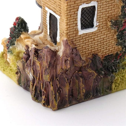 4PCS Miniature House Fairy Gardening Micro Landscape Village Stone House Bonsai Terrarium Crafts Ornaments Accessories Home Decoration Resin