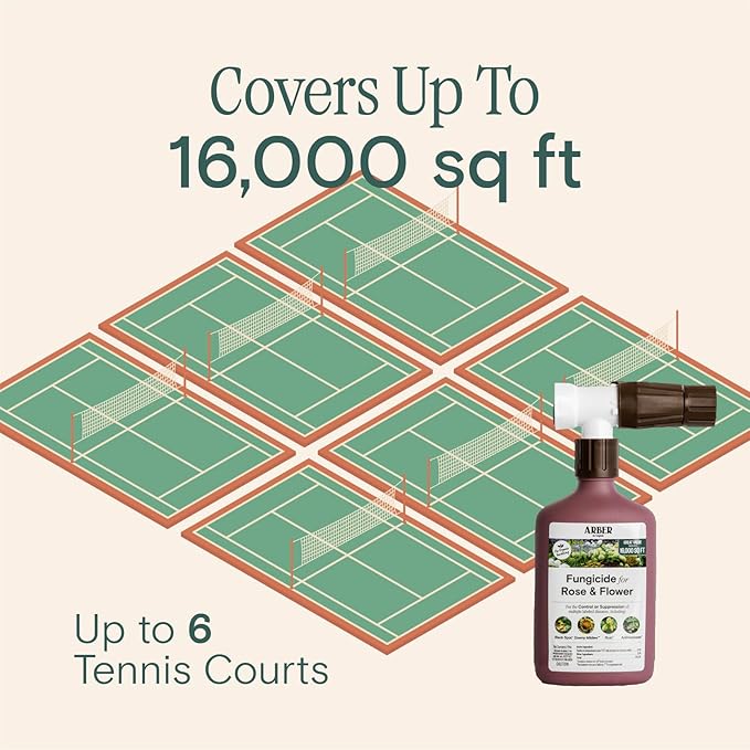Organic Fungicide—Roses & Flowers, 16oz Ready-to-Spray | Stops Powdery Mildew, Black Spot, Rust, Blight | Bacillus amyloliquefaciens F727 | Pet-Safe, Pollinator-Friendly Garden Disease Control