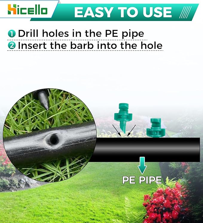 250PCS 180 Degree Misting Nozzle Irrigation, Sprinklers Sprayer for Garden Irrigation System, Micro Sprayer Refraction Automizing Drippers