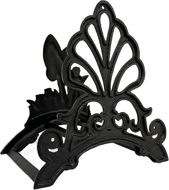 Decorative Garden Hose Holder,Hose Hanger,Heavy Duty Cast Iron Garden Yard Water Pipe Holds,Wall Mounted Hose Butler,Hose Rack Reel,50FT 75FT 100FT Water Hose Bulter Storage (Butterflies)