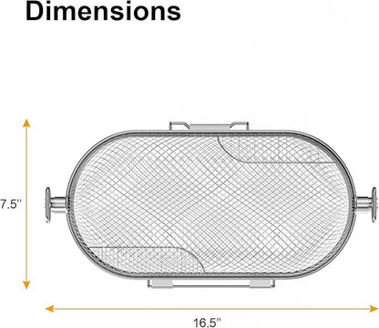 Rotisserie Grill Basket for Napoleon Grill,64000 BBQ Accessories Fit Most Spit Rods of Grills Rotisserie,Stainless Steel