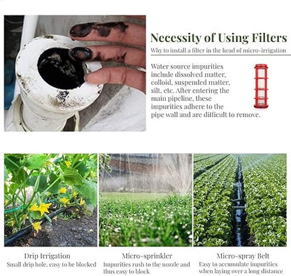 3/4" Irrigation Filter 3/4" Screen Filter Mesh Gardening Drip Irrigation Water Tank Pool Pump for Garden Greenhouse Agricultural