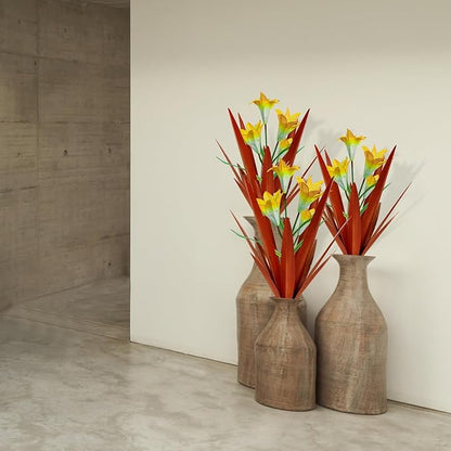 Homight Metal Agave Plant Outdoor Decoration Lily Mexican Yard Art Garden Gift Home Decor Hand Painted Metal Agave Garden Yard Statue, Outdoor Lawn Ornaments(2 Big Yellow Lilies)