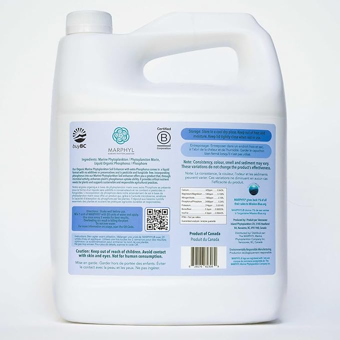 MARPHYL Organic Liquid Phosphate Soil Enhancer. Phosphorus Fertilizer for Garden, Flowers, Vegetables, Succulents, Bamboo, Hydroponics 1.05 gal