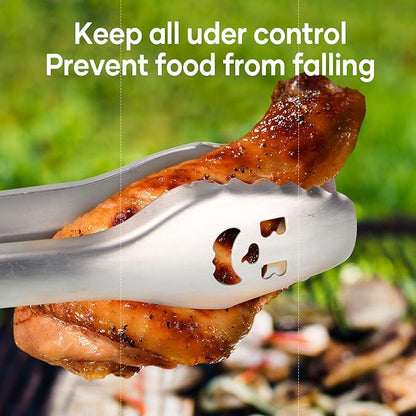 21-Inch Extra Long Stainless Steel BBQ Tongs with Extended Luxurious Acacia Handle – Durable and Easy-to-Clean Grilling Tool for Cooking, Kitchen Use, and Outdoor Barbecues