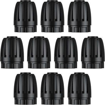 Pawfly 10 Pcs 1/2" Irrigation End Cap for 1/2" Irrigation Tubing (1/2" ID x 0.64" OD), 1/2" Drip Irrigation Fittings with Lock Nuts, Barbed Drip Tubing Connectors for Garden Irrigation System