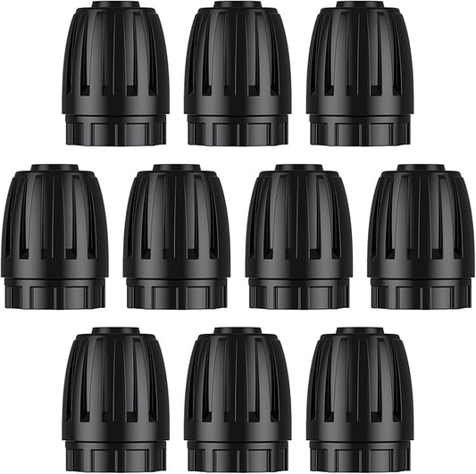 Pawfly 10 Pcs 1/2" Irrigation End Cap for 1/2" Irrigation Tubing (1/2" ID x 0.64" OD), 1/2" Drip Irrigation Fittings with Lock Nuts, Barbed Drip Tubing Connectors for Garden Irrigation System