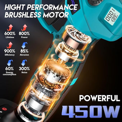 Upgraded Electric Pruning Shears, 1.4" Cutting Diameter Cordless Pruner with LCD Display, Brushless Motor, 2×2.0Ah Rechargeable Batteries & Extra Blade for Garden Trees and Branches