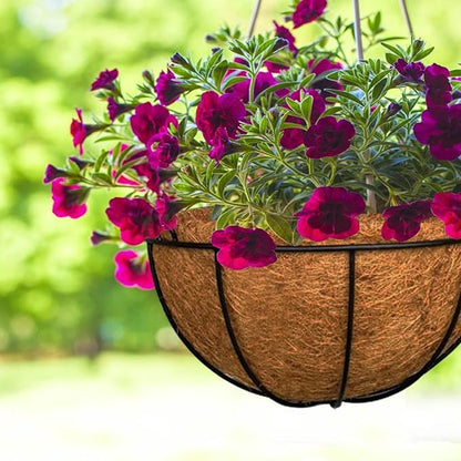 Halatool 6PCS Coconut Fiber Planter Liners - 10 Inch Round Coco Coir Liners for Flowers & Vegetables