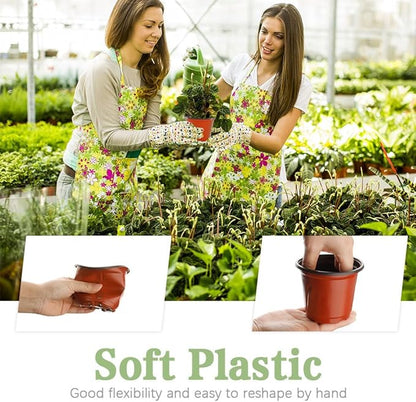 100 Pcs Plant Nursery Pots, 4 Inch Small Plant Seedling Pots with Labels Plastic Plant Flower Pots with Drainage Holes Indoor Outdoor for Succulent Cutting Transplanting