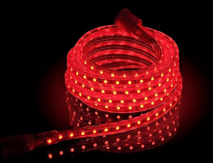 CBConcept UL Listed, 30 Feet, Super Bright 8100 Lumen, Red, Dimmable, 110-120V AC Flexible Flat LED Strip Rope Light, 540 Units 5050 SMD LEDs, Indoor Outdoor Use, Ready to use