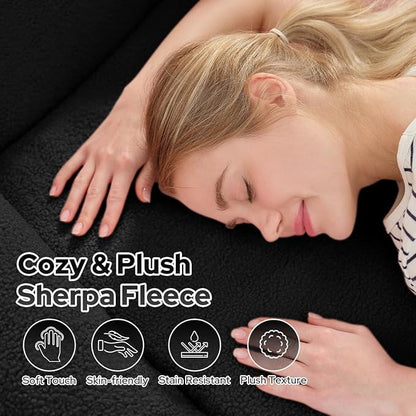 HABUTWAY Inflatable Bean Bag Chairs for Adult Blow up Chair Portable Inflatable Bean Bag Couch w/Electric Air Pump,Handle & Side Pocket for Movie Night Reading Gaming Living Room - Black