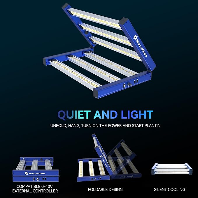 320W Led Grow Lights for Indoor Plants Full Spectrum Foldable and dimmable LED Grow Lights Daisy Chain 3x3/4x4ft Coverage Bar Style Growing Lamp for Indoor Plants