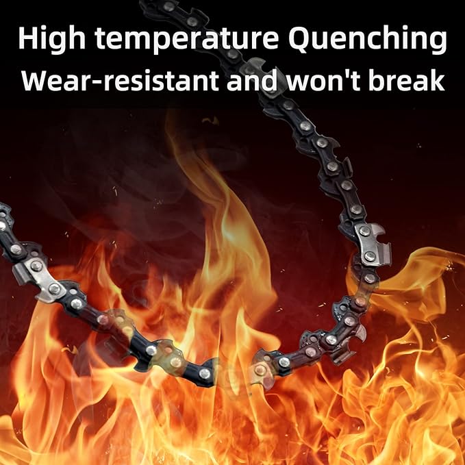 10 Inch Chainsaw Chain S40 3/8" LP Pitch .050" Gauge 40 Drive Links, 10-inch Replacement Chains Compatible with Remington, Greenwork, Sunjoe, Worx, Craftsman Pole Saw-2 Packs