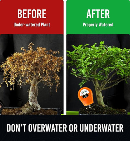 GROWIT Soil Water Monitor for Plants - Soil Moisture Meter | Hydrometer for Plants | Plant Moisture Meter Houseplants | Water Tester for Plants | Farming Indoor and Outdoor Plants- Orange