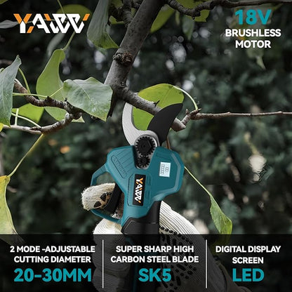 Brushless Electric Pruning Shears for Makita 18V Battery, Portable Cordless Pruning Shears with LCD Display＆SK5 Blades, Adjustable Cutting Diameter 0.8-1.2 Inch for Gardening Tree Pruning(NO Battery)