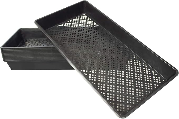 BeGrit 1020 Mesh Bottom Trays Soil Blocking Trays Seedling Starter 1020 Mesh Trays for Microgreen Plant Seed Tray 10'' x 20'' 12-Pack