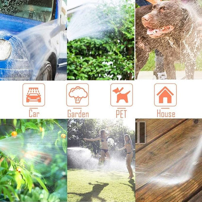 Garden-Hose 200ft x 5/8 in Heavy Duty, Flexible and Lightweight Water Hose, Burst 600 psi, Kink-less Hybrid Rubber Hose for Backyard, 3/4'' Solid Metal Fittings for All Your Watering Need