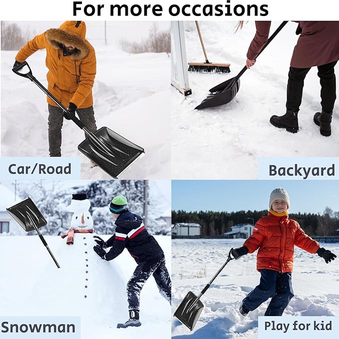 Snow Shovel, Detachable Digging Snow Shovel with D-Grip Handle Durable Beach Snow Shovels for Outdoor Yard Garden Activities