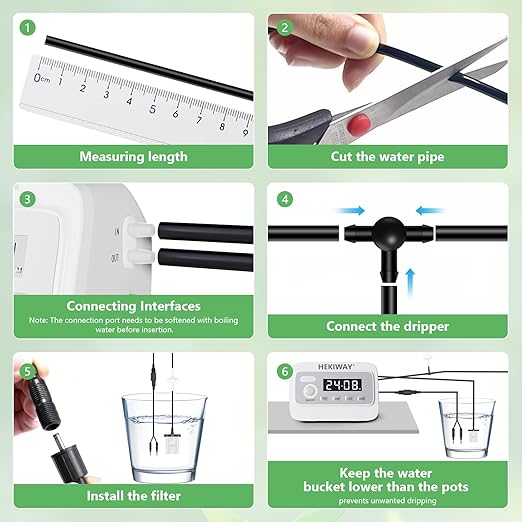 49FT Automatic Plant Watering System–HEKIWAY 390 Adjustable Watering Modes, Supports 15-36 Pots | Indoor Garden System & Vacation Plant Watering Devices, Auto Watering for Plants Outdoor