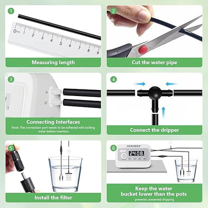 49FT Automatic Plant Watering System–HEKIWAY 390 Adjustable Watering Modes, Supports 15-36 Pots | Indoor Garden System & Vacation Plant Watering Devices, Auto Watering for Plants Outdoor