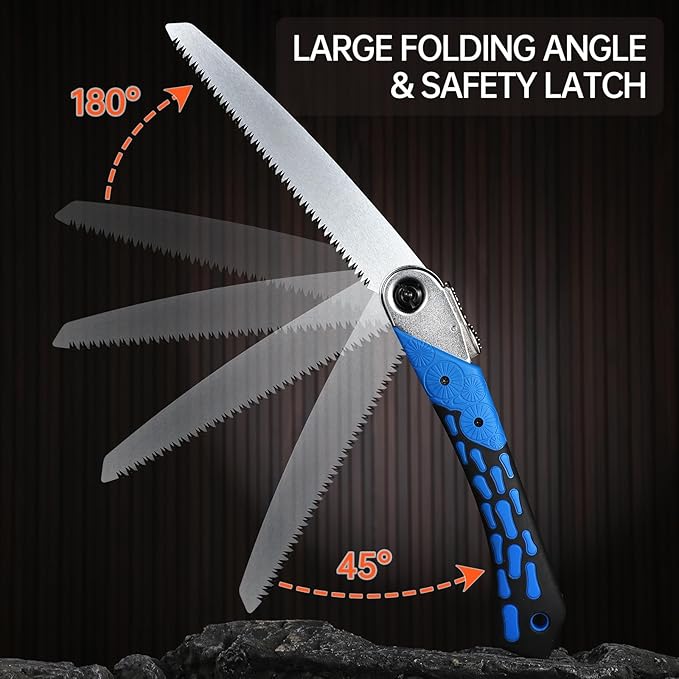 Toolux 8.27 Inch Folding Saw, SK-5 Steel Pocket Hand Saws for Wood, Hunting and Camping, Pruning Saw for Cutting Branches and Tree Limbs on Backpacking & Bushcraft Trips, With Carry Case