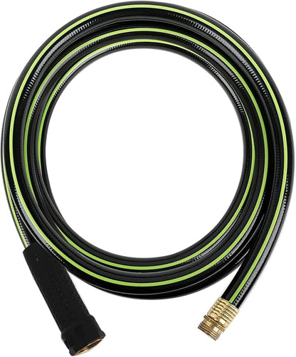 Worth Leader Short Garden Hose 3/4 in. x 10 ft. -No Kink, Flexible, Leakproof, Male to Female Fittings -Heavy Duty Durable PVC Lightweight Water Pipe with Brass Aluminum End for Household & Commercial
