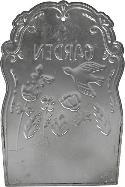 BIG FORTUNE Metal Wall Mount Planter Wall Vases for Flowers Shabby Chic Decor for Rustic Farmhouse Outdoor Decor (Blue)