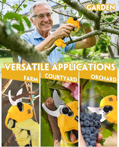 Brushless Electric Pruning Shears for DeWalt 20V Battery, Portable Cordless Branch Cutter Tree Trimmer with LCD Display＆Replaceable Blade, 30mm 1.2'' Cutting Diameter for Gardening Tree (NO BATTERY)