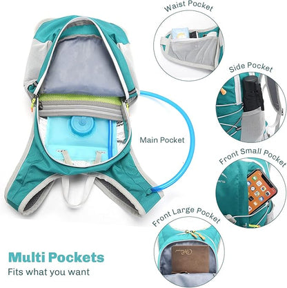 Hydration Backpack,Lightweight Hydration Pack with 1.5L Water Bladder, Water Backpack for Hiking Running, Biking