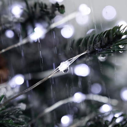 Solar String Lights for Outside,100FT 300 LEDs Solar Fairy Lights,Waterproof 8 Modes Button Outdoor String Light for Patio Garden Backyard Tree Wedding Christmas,Silver Wire,Cool White