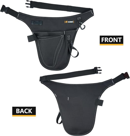 KUNN Garden Tool Organizer Belt Multifunctional Work Apron Pouch for Gardeing Florist Plumbing,Black