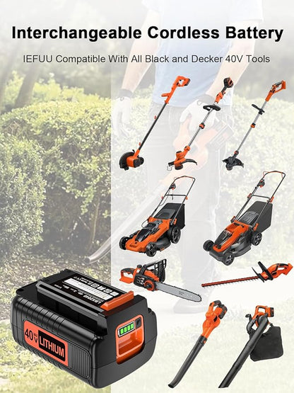 IEFUU 40 Volt MAX 2.0Ah Battery Compatible with Black and Decker 40V Lithium Battery Max LBX2040 LBXR2036 LBXR36 LBX1540 LST540 LST136W, Compatible with Black & Decker 40V Power+ Tool Batteries