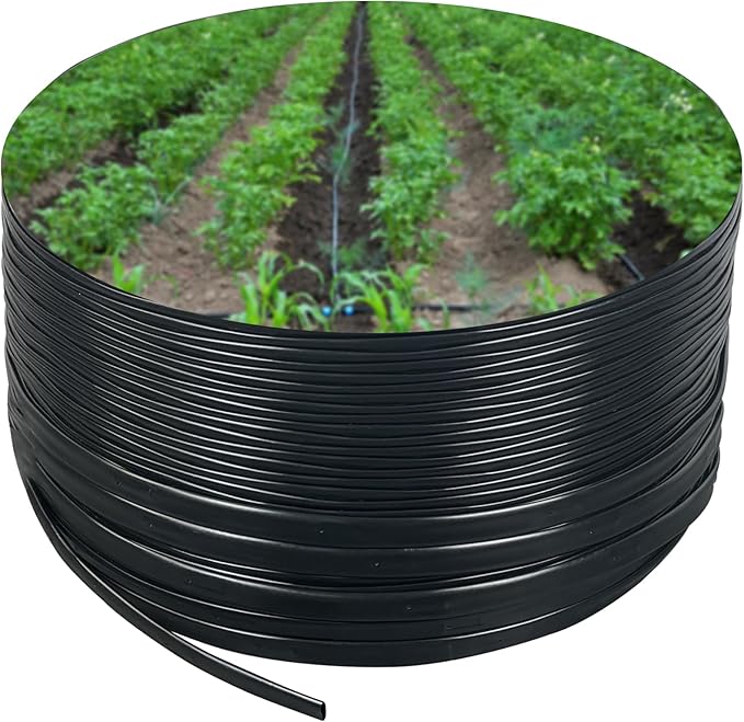 5/8" Drip Tape 1010FT, 12" Spacing Roll,16 Mil Garden Irrigation Tubing Hose, Adjustable Drip Tape Irrigation, Automatic Drip Irrigation System for Flowers, Plants, Fruits, 1 GPH / 2 Emitters