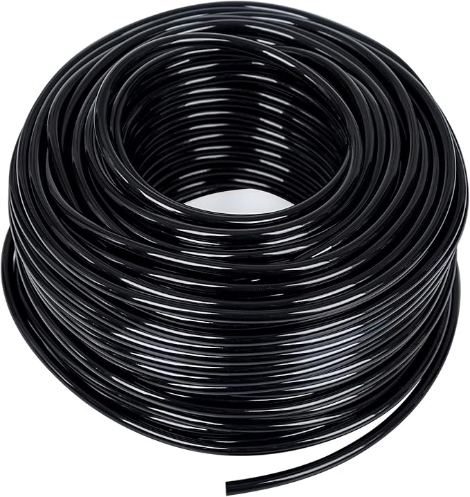 MIXC 200ft 1/4 Inch Black Distribution Tubing Drip Irrigation Hose Garden Watering Tube Line