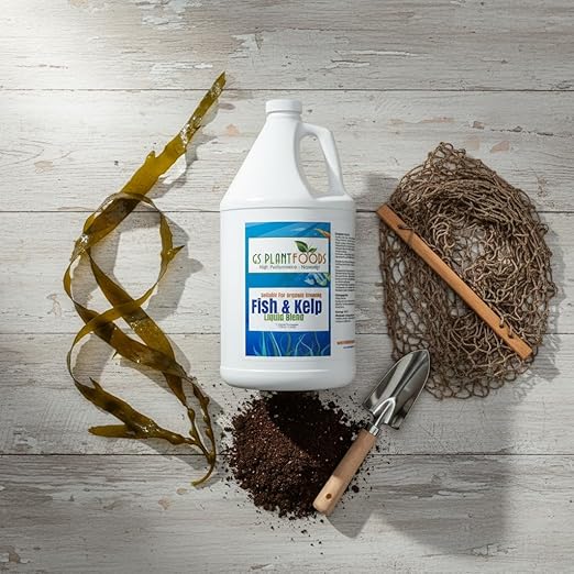 GS Plant Foods Liquid Fish & Kelp Fertilizer (1 Gallon) – Organic Material Review Institute Listed Natural Plant Food for Home Gardens, and Vegetables