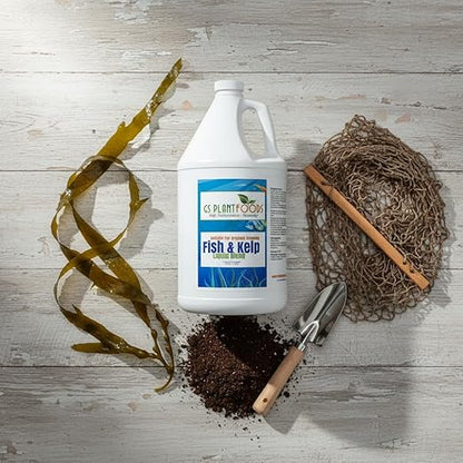 GS Plant Foods Liquid Fish & Kelp Fertilizer (1 Gallon) – Organic Material Review Institute Listed Natural Plant Food for Home Gardens, and Vegetables